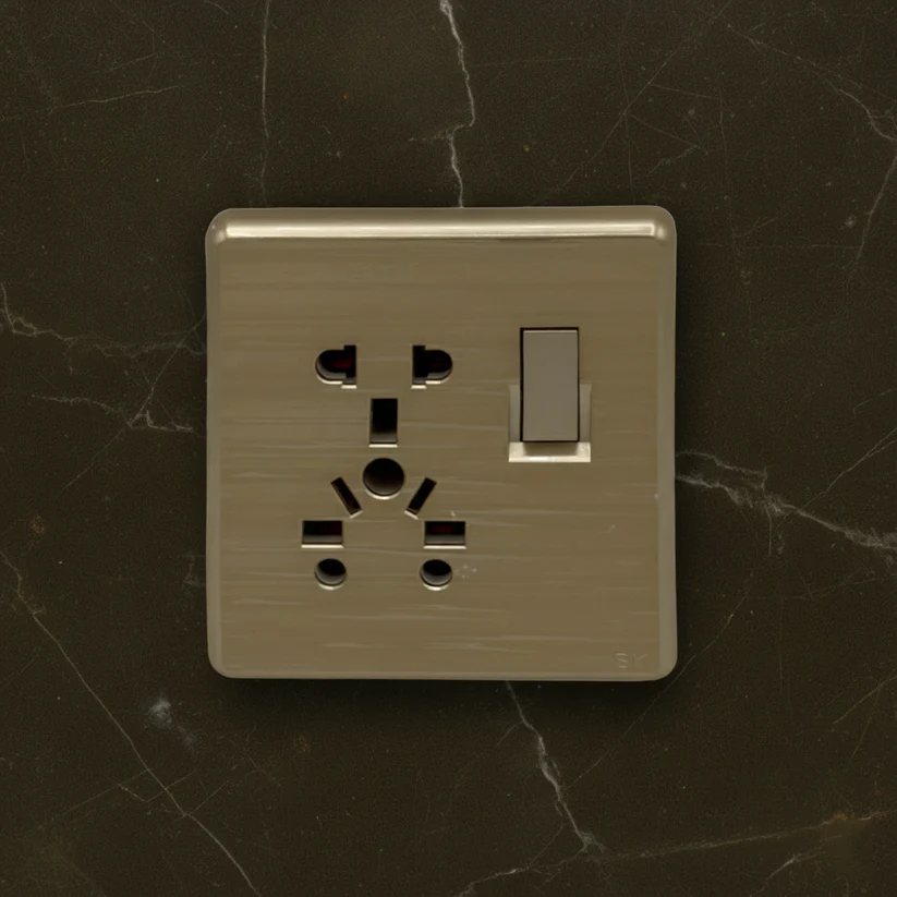 SK Inspire Gold Series - Single Multi-Universal Switched Socket Panel