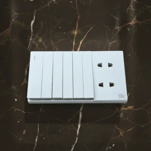 Lotus SK Piano White Series - 6 Switches & 2 Sockets Panel