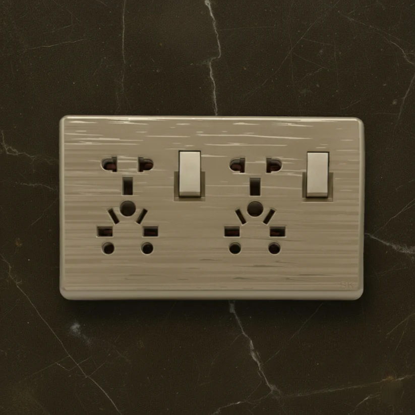 SK Inspire Gold Series - Double Multi-Universal Switched Socket