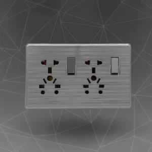 SK Inspire Grey Series - Double Multi-Universal Switched Socket